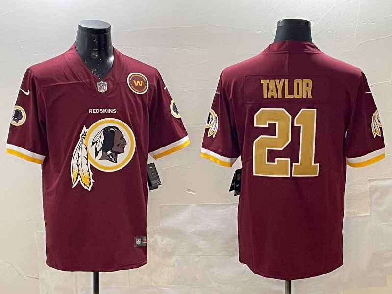 Men 2025 Washington Redskins #21 Taylor red Limited Nike NFL Jersey style 012